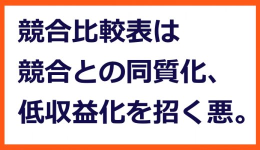 未だに競合と比べて商品を企画？【技術企業の高収益化＃１０６】